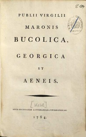 Publii Virgilii Maronis Bucolica, Georgica Et Aeneis