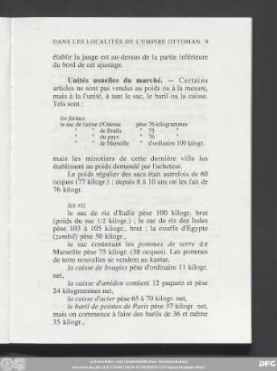 Unités usuelles du marché.