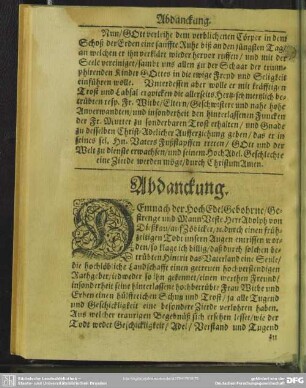 Abdankung : Abdanckung