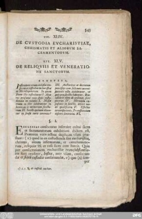 Tit. XLV. De Reliquiis Et Veneratione Sanctorum.