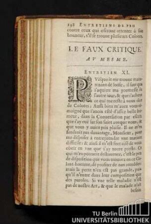Le Faux Critique. Av Mesme. Entretien XI.