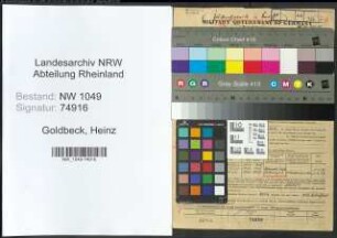 Entnazifizierung Heinz Goldbeck , geb. 12.11.1907 (Angestellter)