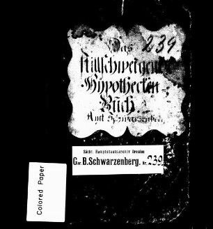 Buch über stillschweigende Hypotheken im Amt Schwarzenberg