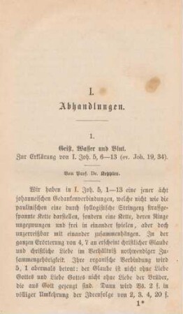 3-25 Geist, Wasser und Blut : Zur Erklärung von 1. Joh 5,6-13 (ev. Joh. 19,34)