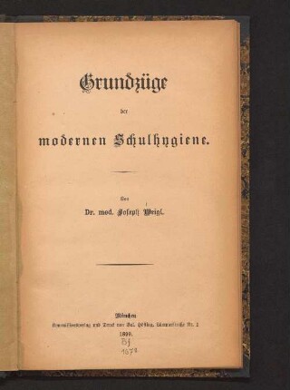 Grundzüge der modernen Schulhygiene