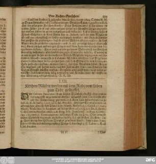 LXII. Kirchen-Räuber werden mit dem Rade vom Leben zum Tode gestraffet.