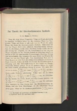 Zur Theorie der übereinstimmenden Zustände.
