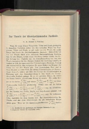 Zur Theorie der übereinstimmenden Zustände.