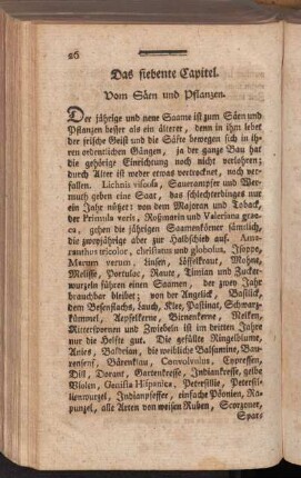 Das siebente Capitel. Vom Säen und Pflanzen