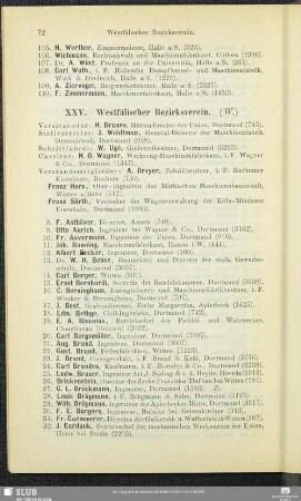 XXV. Westfälischer Bezirksverein.