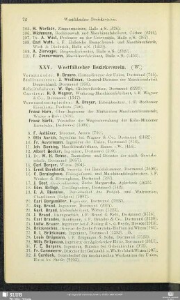 XXV. Westfälischer Bezirksverein.