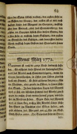 Monat März 1772.