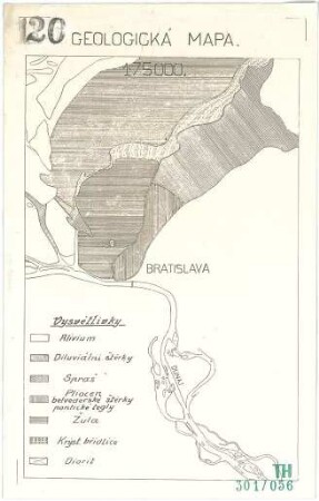 Fischer, Theodor; Pressburg (Bratislava, Slowakei); Wettbewerbs - Unterlagen - Bratislava (Geologische Karte)
