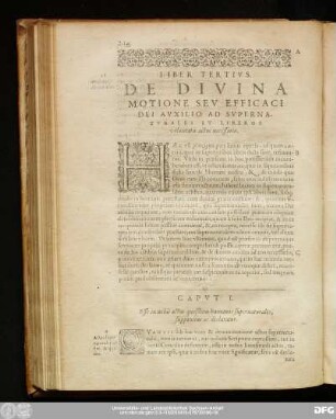 Liber Tertius. De Divina Motione Seu Efficaci Dei Auxilio Ad Supernaturales Et Liberos voluntatis actus necessario.
