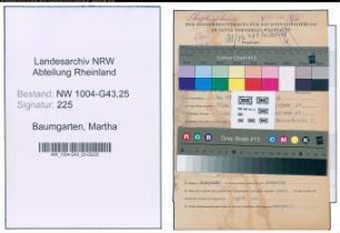 Entnazifizierung Martha Baumgarten , geb. 30.05.1897 ()