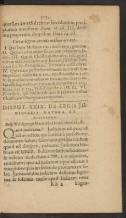 Disput. XXIX. De Legis Iudicialis Natura Et Divisione: