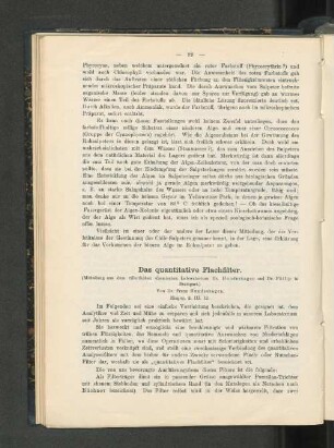 Das quantitative Flachfilter.