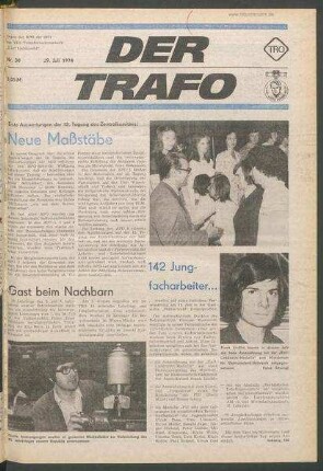 TRO-Betriebszeitung 'Der Trafo'; Nr. 30/1974 (23. Juli 1974)