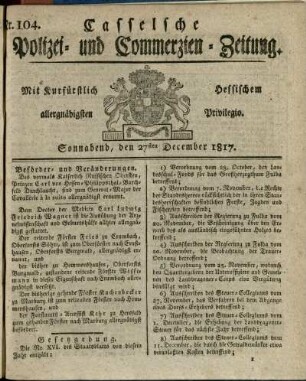 Nr. 104, Sonnabend, den 27sten December 1817