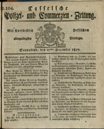Nr. 104, Sonnabend, den 27sten December 1817
