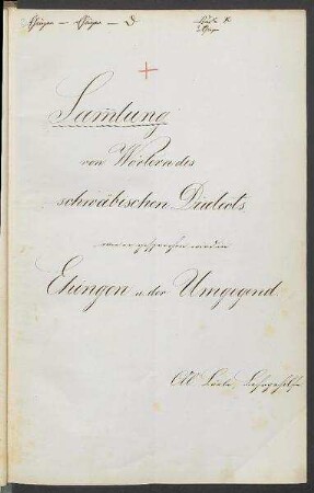 Sprachaufsatz aus Ehingen OA Ehingen