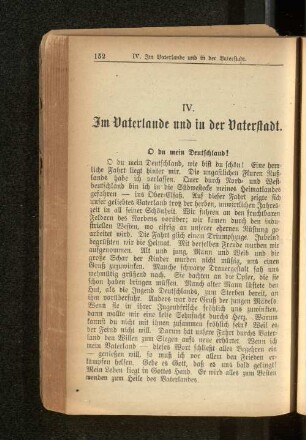 IV. Im Vaterlande und in der Vaterstadt.