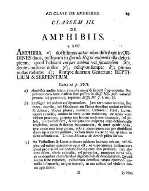 Classem III. De Amphibiis