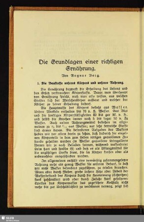 Die Grundlagen einer richtigen Ernährung