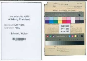 Entnazifizierung Walter Schmidt , geb. 15.10.1899 (Gastwirt)