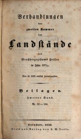 Verhandlungen der Zweiten Kammer der Landstände des Großherzogthums Hessen. Protokolle. 1844/45,2,[b] (1845)
