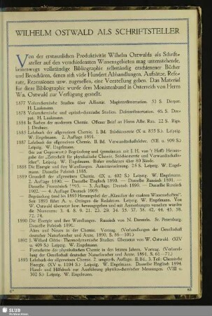 Wilhelm Ostwald Als Schriftsteller