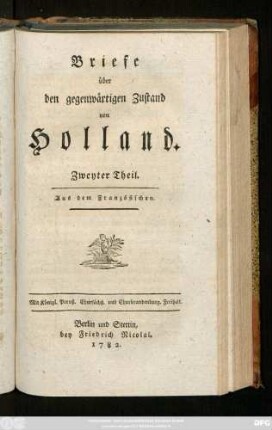 Theil 2: Briefe über den gegenwärtigen Zustand von Holland