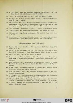 Silberarbeiten und Schmuck (Nr. 323-332)