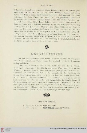 Benutzte Litteratur