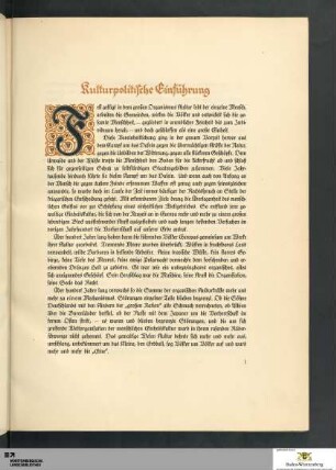 Kulturpolitische Einführung