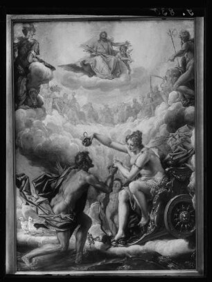 Aeneas wird von Venus in den Olymp aufgenommen