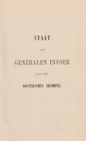 Staat van generalen invoer van den Oosterschen Archipel