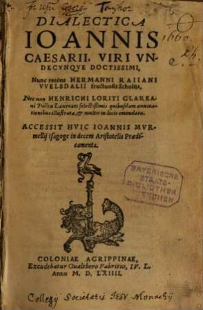 Dialectica Ioannis Caesarii, Viri Vndecvnqve Doctissimi