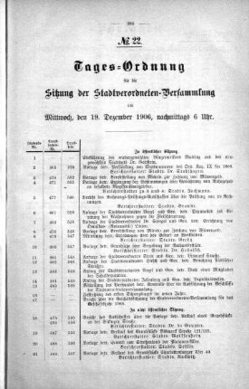 Tages-Ordnung No. 22. (512-513), 19. Dezember 1906