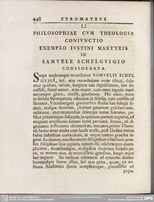 LI Philosophiae Cum Theologia Coniunctio Exemplo Iustini Martyris In Samuele Schelguigio Considerata