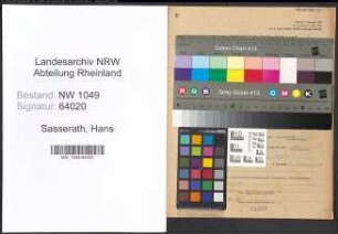 Entnazifizierung Hans Sasserath , geb. 24.01.1912 (Kaufmann)