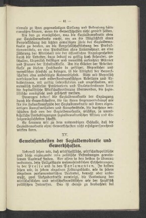 XV. Gemeinsamkeiten der Sozialdemokratie und Gewerkschaften