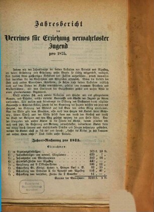 Jahres-Bericht. 1875