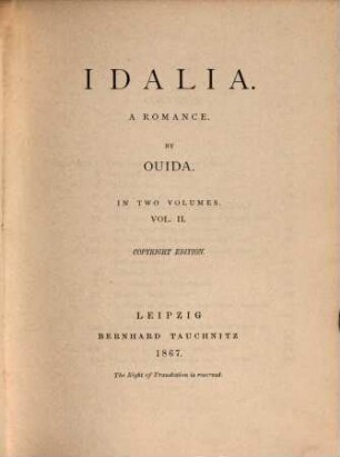 Idalia : a romance ; in two volumes, 2