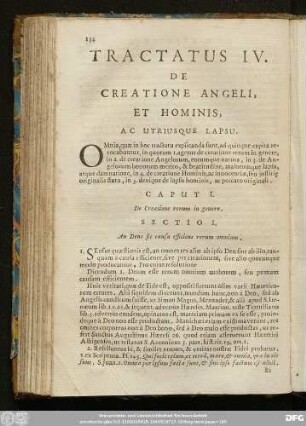 Tractatus IV. De Creatione Angeli, Et Hominis, Ac Utriusque Lapsu.