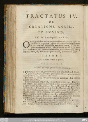 Tractatus IV. De Creatione Angeli, Et Hominis, Ac Utriusque Lapsu.