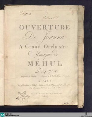 Ouverture de Joanna a grand orchestre