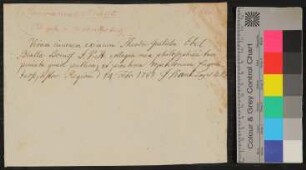 Studienzeugnis von Immanual Kant für Theodor Wilhelm Ebel vom 14.2.1788