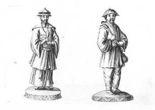 Zwei Chinesen in Amtstracht : Zwei Chinesen in Amtstracht. Aus: Inventions chinoises III, Blatt 30. Kupferstich, 13,7 x 21 cm. Dresden: Kupferstich-Kabinett in Band 1156,2 (III)