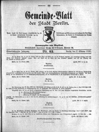 1920,42: Nr. 42, 17. Oktober 1920